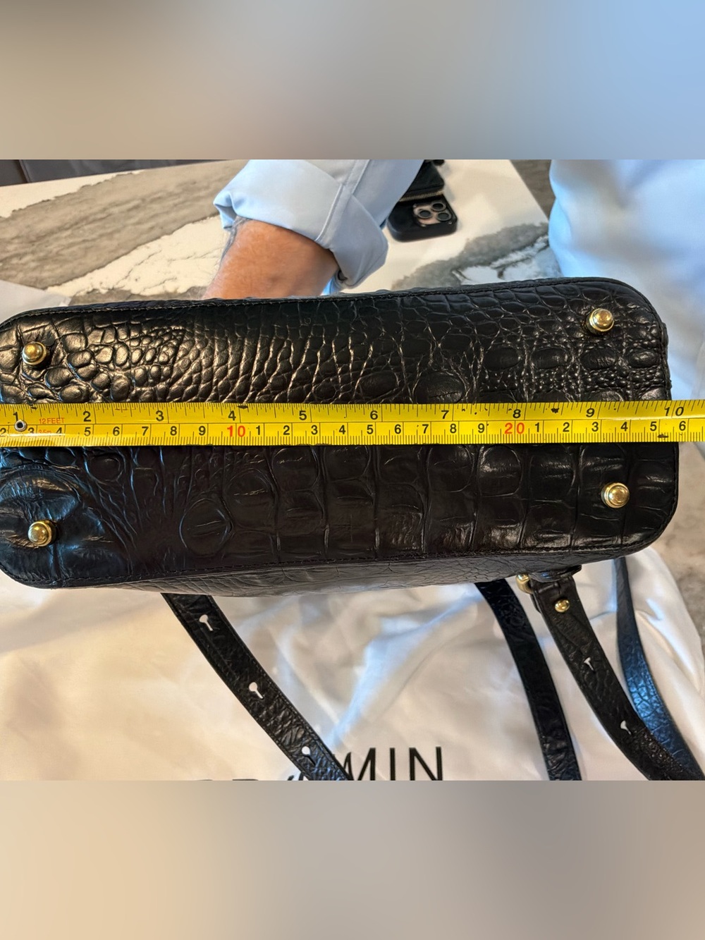 Brahmin Croc-Embossed Leather Backpack - Picture 3 of 6